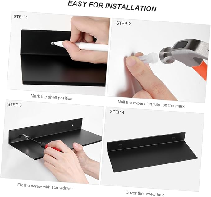 Makeup Organizer Wall-mounted Storage Brackets Toiletry Storage Vase Holders Tissue Box Easy Install Black Multipurpose