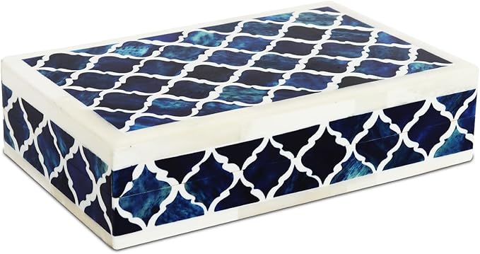 Handicrafts Home Decorative Keepsake Box 8x5 – Small Organizer Box with Lid, Boho Decorative Storage, Retro Memory Box, Unique Coffee Table Décor, Jewelry or Trinket Box, Modern Shelf Decorative Box