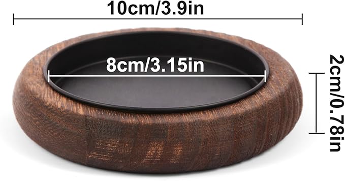 Hatway Wood Candle Holder Farmhouse Decor Wooden Pillar Candles Tray for Table Centerpiece Small Decorative Tray Riser Round Wooden Plate Pedestal Stand for Coffee Table for Christmas Decor Mu-2