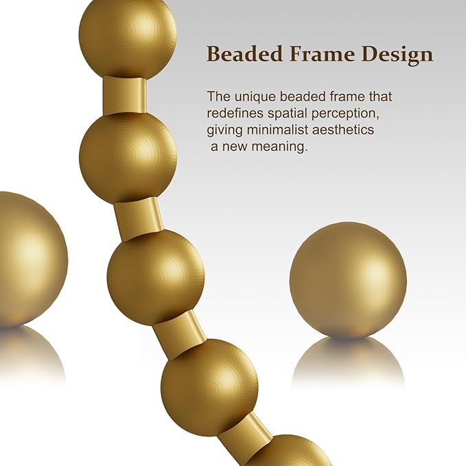Easly Round Mirror for Wall, 36 Inch Gold Beaded Frame Decorative Vanity Mirror, Circle Bathroom Mirror with High-Definition Lense, Modern Wall Decor for Bathroom, Living Room, Bedroom, Entryway