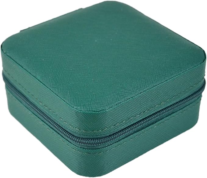 OceeK Travel Jewelry Case Box with Mirror,Travel Jewelry Box Organizer Holder Stocking Stuffers,Green,1 Pack