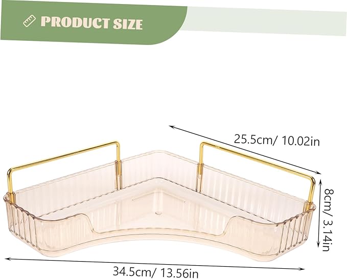 VOSAREA Triangle Makeup Organizer Shelf Single Layer Bathroom Countertop Tray Brown Cosmetic Storage for Perfume and Jewelry Suitable for Bedroom and Bathroom