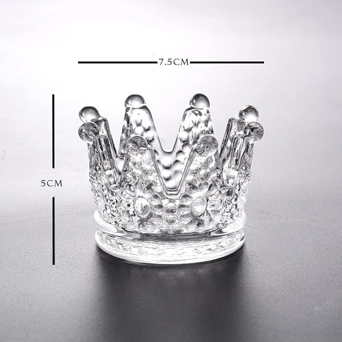 Crystal Glass Candle Holder Set of 2 Crown Shaped Makeup Sponge Beauty Egg Storage Rack Jewelry Watch Nail Art Dappen Dish Wedding Christmas Decor