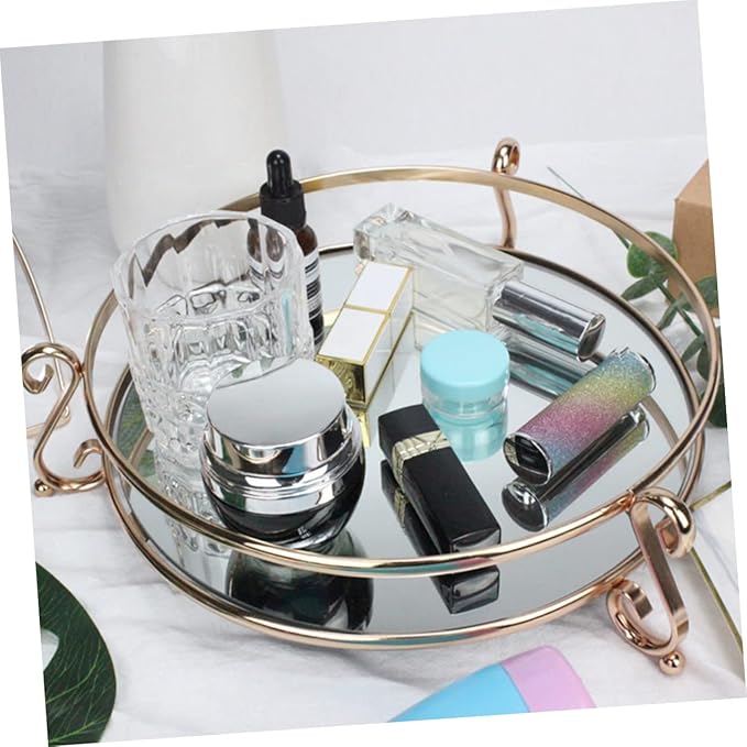 1pc Decorative Mirror Tray for Cosmetics Storage Creative Vanity Organizer for Makeup Perfume Jewelry and Home Decor for Dresser Bathroom and Special Occasions