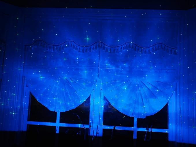 Starry Star Projector, Galaxy Night Light, Star Light Projector for Bedroom Decoration, Party Ambiance Enhance with Unique Cross Star and Cloud