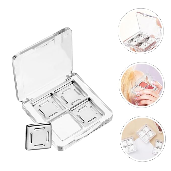 NOLITOY 4pcs Diy Eyeshadow Palette Compact Makeup Organizer for Women for Travel and Custom Eye Looks Case for Easy Selection