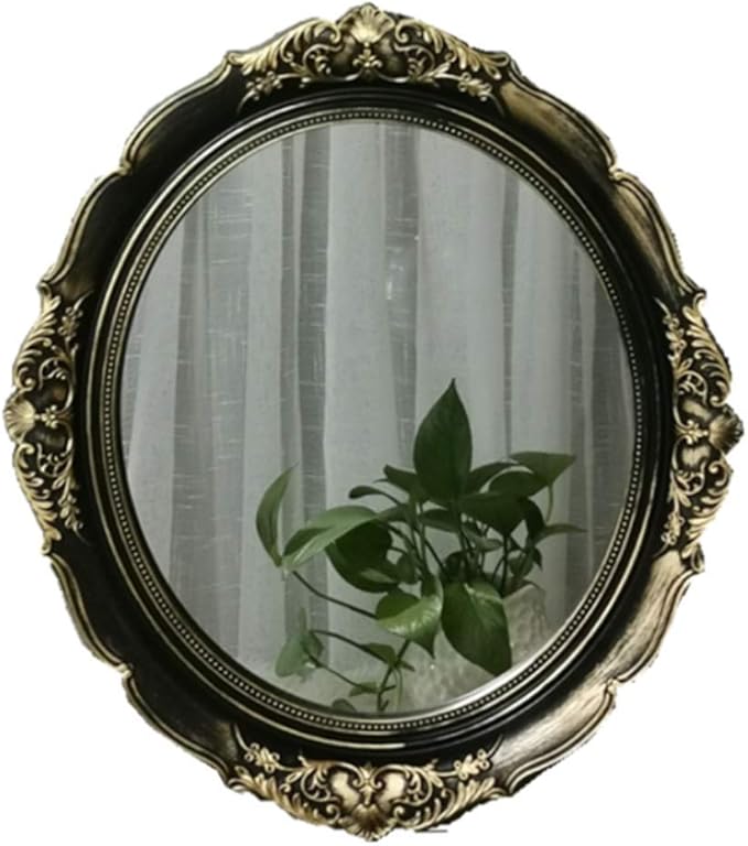 YAMFURGA Decorative Mirrors Tray, Hanging Wall Mirror, Vintage Multi-Functional Display Tray, Jewelry Trays, Vanity Trays, Serving Trays,13" W x 15" L, Golden Black