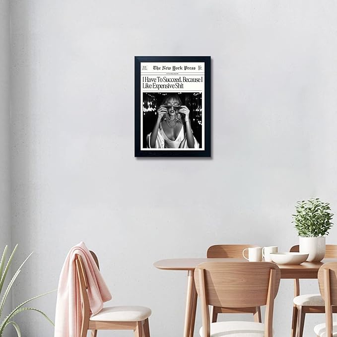 Trendy New Yorker Poster Framed Black And White Newspaper Wall Art Vintage Fashion Feminist Girl Dorm Room Bedroom Decorative Aesthetic Canvas Posters