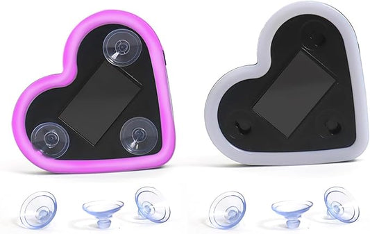 2Pcs Solar Powered Heart Light for Car, LED Wireless Ambient Lamp with 6 Modes & Vibration Sensor Can Automatically Power The Light On, Romantic Ambient Gift for Couples (Pink)