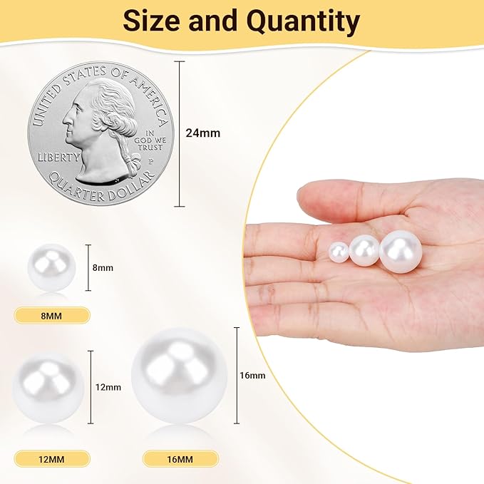 Suream 160PCS Makeup Beads for Brush Holder, 16mm/0.63Inch Round Beads for Cosmetic Pen Organizer, Vase Filler for Wedding Centerpiece, Birthday Party, Table Scatter, Home Decoration(White, No Hole)