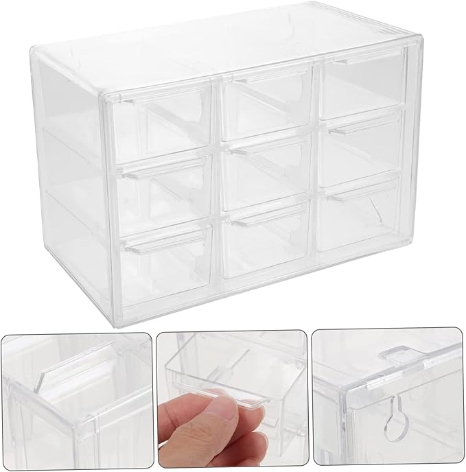 DOITOOL Multi-grid Jewelry Storage Box Photo Makeup Organizer Desk Accessories
