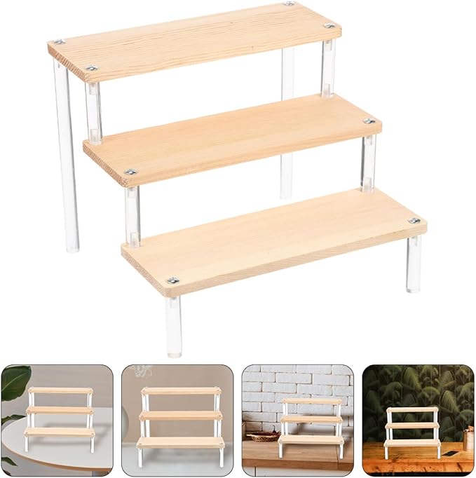 COHEALI Multi-Function Dessert Stand 3-Tier 30Cm Sturdy Display Rack for Household Makeup Holder and Desktop Jewelry Organizer with Detachable Figures Stand for Kitchen and Home Use