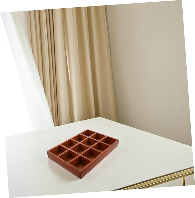 PRETYZOOM Wooden Jewelry Box Compartments Vintage Makeup Case Retro Desktop Organizer Earring Holder Decorative Storage for Home