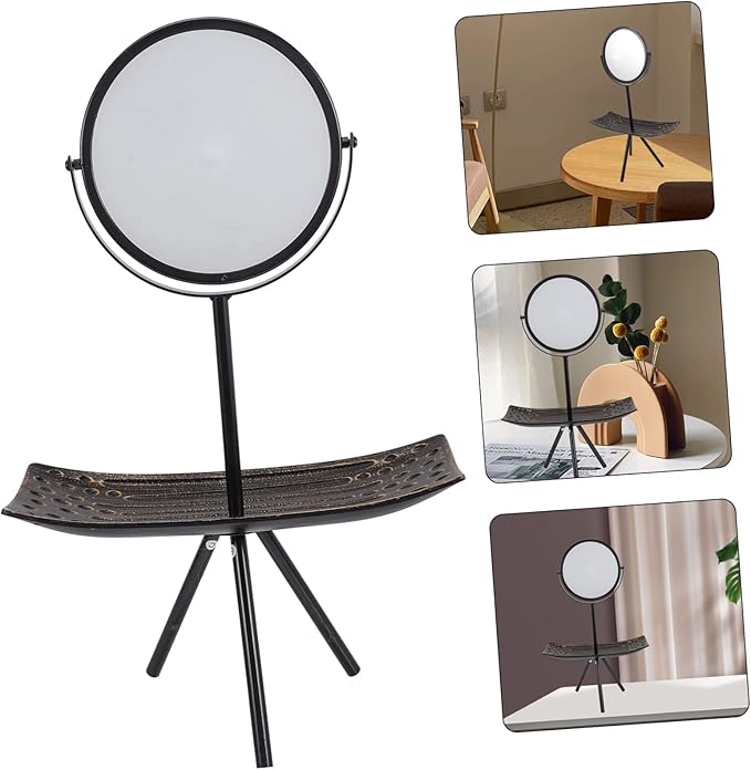 Healeved High-Definition Mirror Makeup Table with Storage Tray Stylish Jewelry Organizer for Daily Use