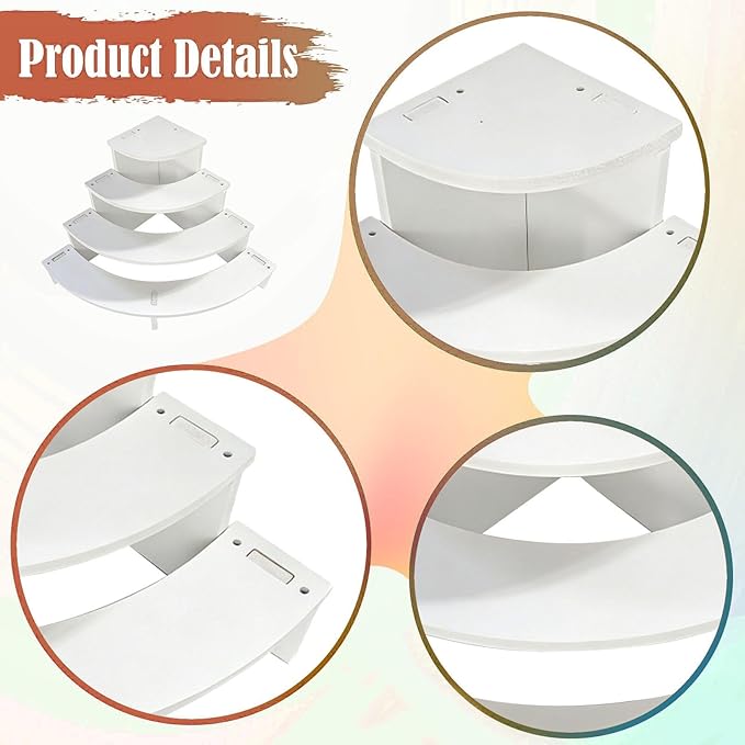 Corner Display Riser, Tiered Display Stand Organizer, 4 Tier Shelf Storage Rack for Makeup, Dessert, Candles, Craft, Vendors