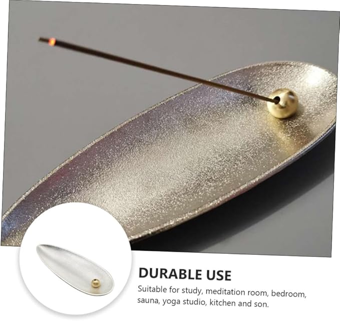 STOBAZA Alloy Incense Furnace with Design Japanese Style Incense Holder for Meditation Yoga and Relaxation Elegant Silver Tabletop Censer for Home Decor