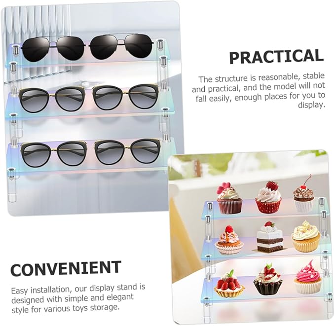 Zerodeko Acrylic Display Case Riser Stand for Handicrafts Makeup Jewelry Toy Collection Organizer