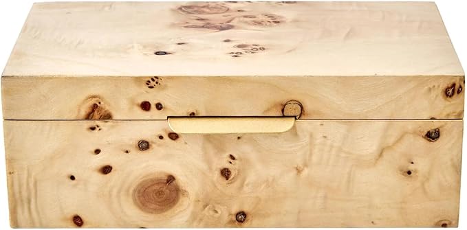 Burl Wood Tabletop Storage Box, 7.5x4.25 Inches, Keepsake Box, Decorative Box, Basket with Lid, Storage Basket with Lid, Compact Size
