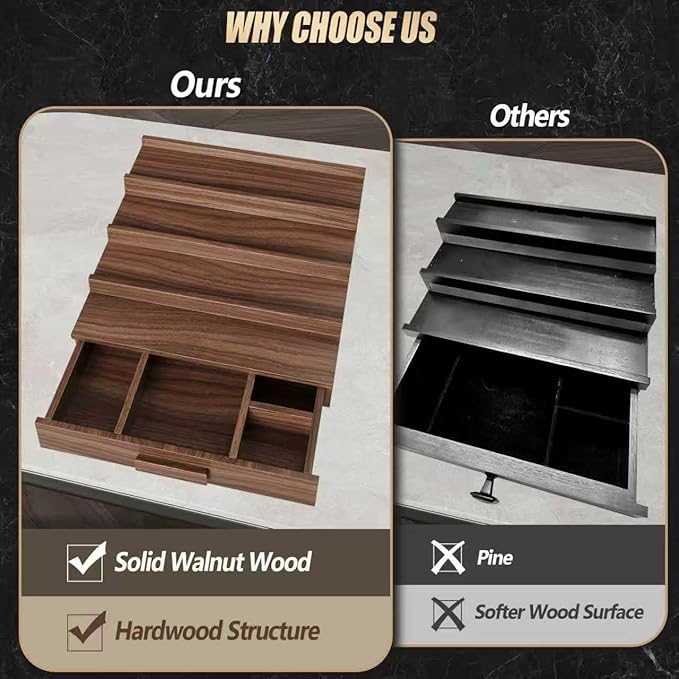 Solid Walnut Cologne Organizer for Men,Cologne Stand,4 Tier Wooden Cologne Holder Shelf Display,Perfume Stand Organizer with Drawer Storage and Hidden Compartment,Gift for Men Dad Husband