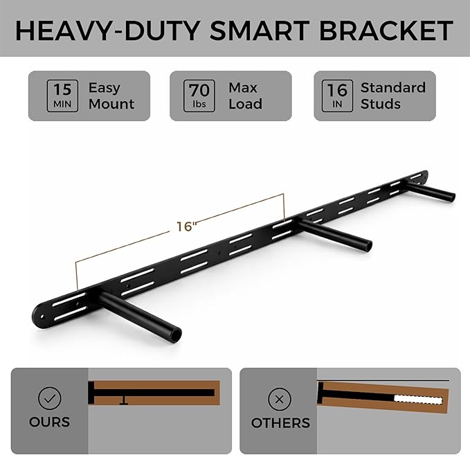 Rusitc Floating Shelves 48 inch Long 8 "deep Set of 1, Heavy Duty Wood Wall Mounted Shelves for Bathroom Living Room Kitchen,Book Shelves with Thickened Hidden Bracket-Walnut