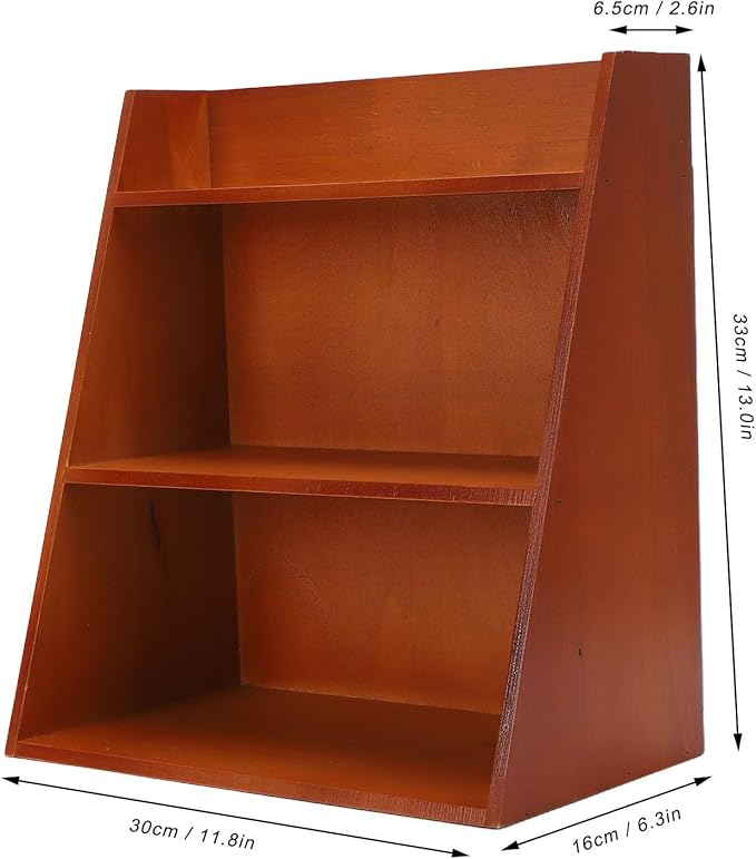 Dpofirs 3 Tier Vintage Wooden Display Shelf - Wall Mount or Countertop Organizer for Collectibles, Perfume, Makeup & Trinkets
