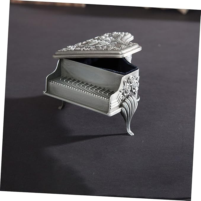 Uonlytech Vintage Zinc Alloy Jewelry Box Large Decorative Storage Case with Engraved Rose Design Retro Style Trinket Organizer for Rings Earrings Necklaces Metal Makeup Box Gift for Women