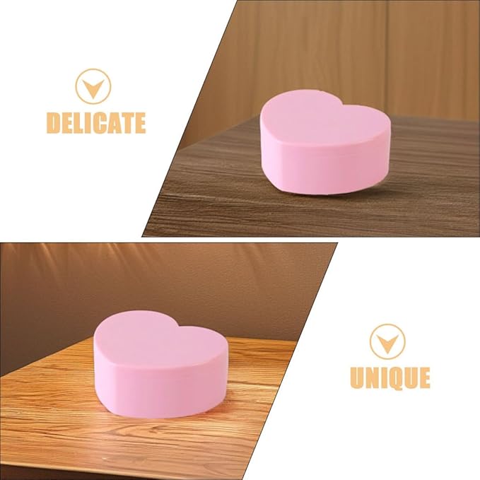 PartyKindom 2pcs Jewelry Box Heart Shaped Double Layer Organizer with Makeup Mirror Portable Pink Jewelry Travel Case for Earrings Rings Necklaces Bracelets