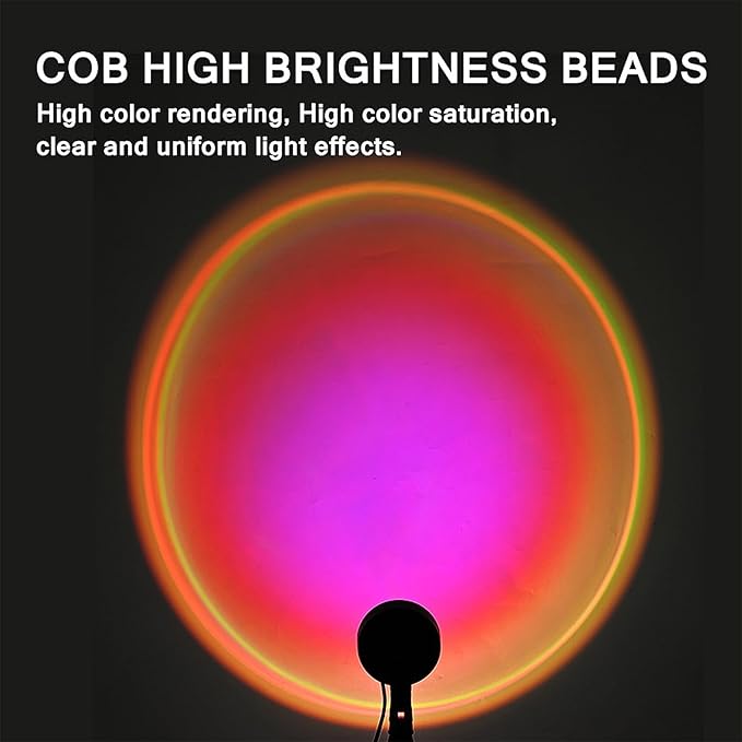 Sunset Table Lamp Projector with Remote, 16 Colors Adjustable 180° Rotation Sunlight with 4 Lighting Modes, USB Charging LED Night Light for Bedroom, Living Room, Photo Selfie Party, Photography