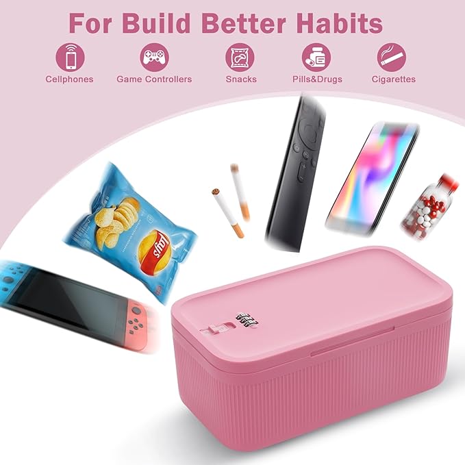 Lockable Storage Box, Small Lock Box with Combination Code for Phone/Medicine Safe/Food Home/Refrigerator/Office/Personal Items/Travel/Gift,9.25 x 5.04 x 3.62’’