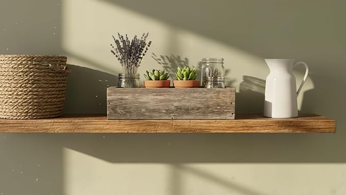 Decorative Barnwood Box | Authentic Rustic Weathered Wood Box for Table Decoration, Weddings, Parties, and Home (Weathered Gray)