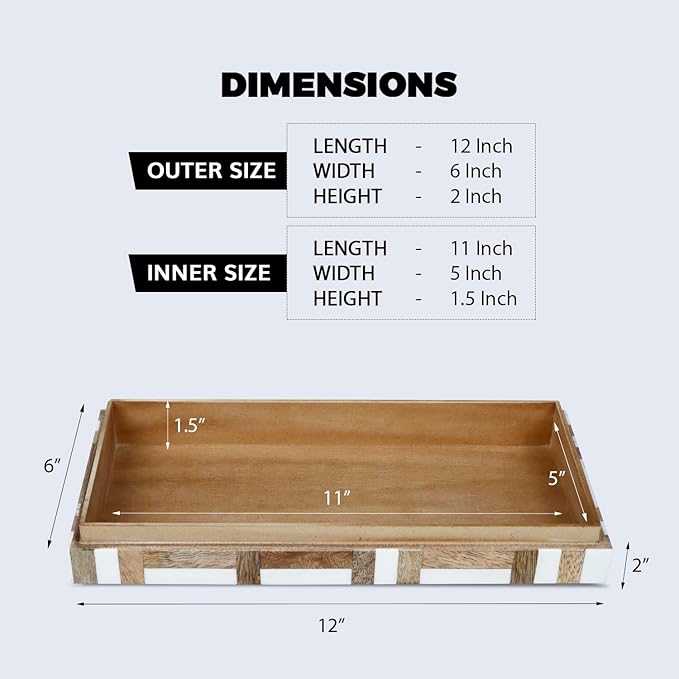 Handicrafts Home Large Decorative Storage Box with Lid Wooden Decorative Box Coffee Table Storage Box Living Room Organizer – Resin Inlay Marquet Chase Collection - 12x6x2