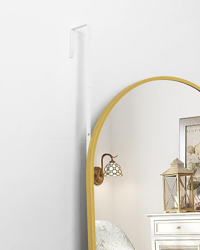 Otlsh 14"48" Arch Wall Mirror, Over The Door, Thin Frame Aluminum Alloy for Bedroom, Living Room, Entryway - Gold