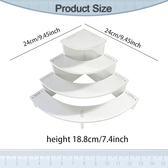 Corner Display Riser, Tiered Display Stand Organizer, 4 Tier Shelf Storage Rack for Makeup, Dessert, Candles, Craft, Vendors