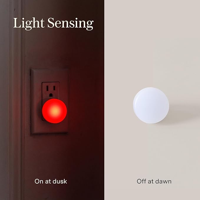 Loftie Night Lights Plug into Wall - 0.5W Plug in Night Light - Red Glow, Wall Light Sensing Dusk to Dawn - 2000K, UL Certified - Bathroom, Hallway, Bedroom Decor, Kitchen - Christmas Gift - 3-Pack