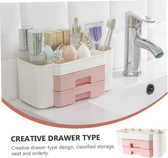Desktop Jewelry Storage Box Drawer 1 Piece Makeup Organizer Compact Cosmetic Storage Case for Rings Earrings and Bracelets for Vanity Table Organization