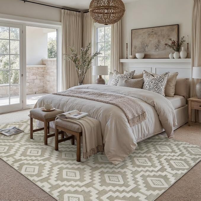PureCozy Super Soft Shag Rug 5x7 for Living Room Modern Beige Washable Large Area Rugs High Pile Non-Shedding Throw Rugs Non Slip Indoor Office Carpet for Playroom Bedroom Home Aesthetic Decor