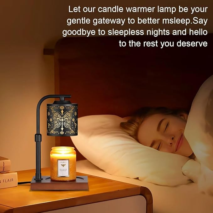 Candle Warmer Lamp with Adjustable Height Dimmable for New Home Decor Electric Candle Warmer for Jar Candles Birthday Gifts for Women Mom(Crucifix Butterfly)