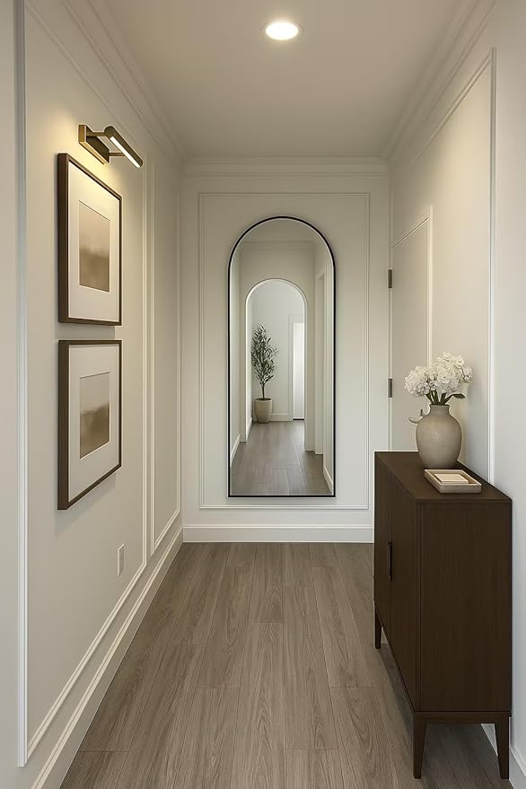58"x19"Floor Mirror Full Length,Arched Full Length Mirror with Stand,Full Body Mirror,Hanging or Large Leaning for Bedroom Living Room Black