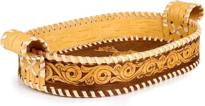 Birch Bark Bread and Pastry Basket, Bread Storage Container and Fruit Basket for Serving Set (Serving Basket)
