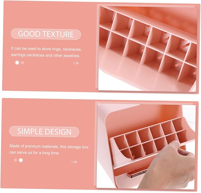 VICASKY Portable Jewelry Storage Box Compact Cosmetics Organizer for Lipsticks Rings and Necklaces Durable and Stylish Design for Home Use for Women and Girls