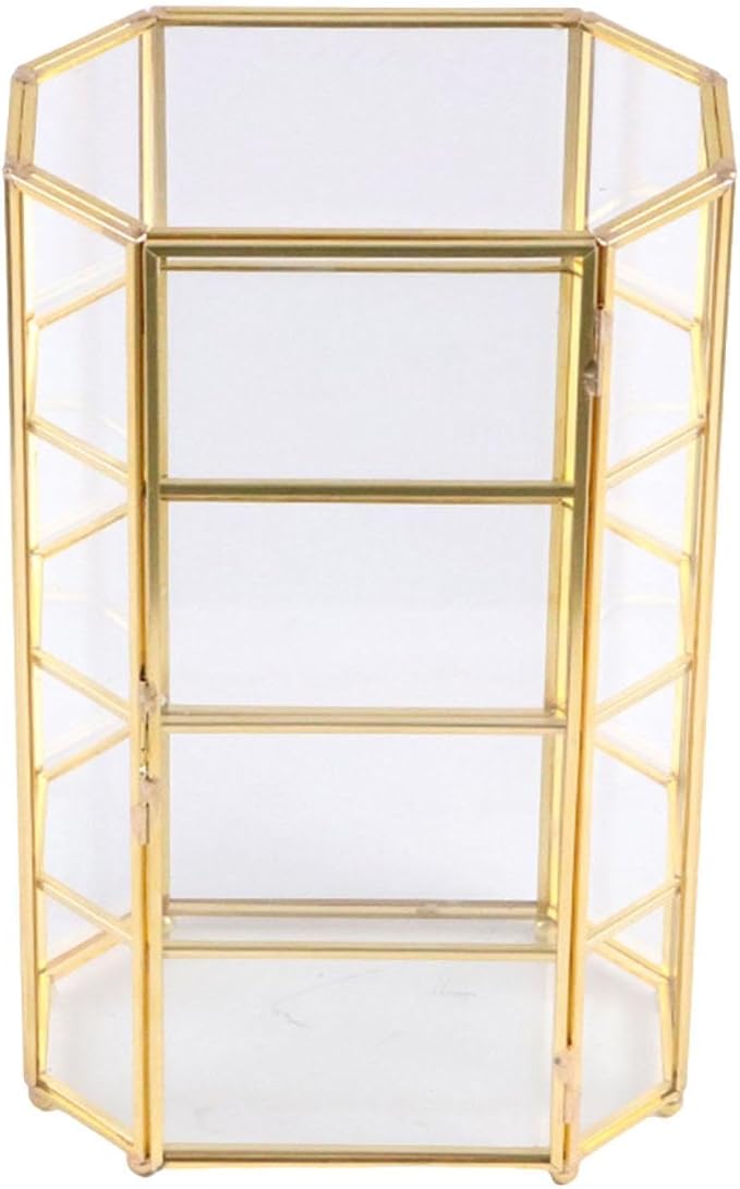 Glass Jewelry Box Makeup Storage Case Modern Transparent Gift Trinket Box Organizer Jewelry Display Case for Earring Necklace