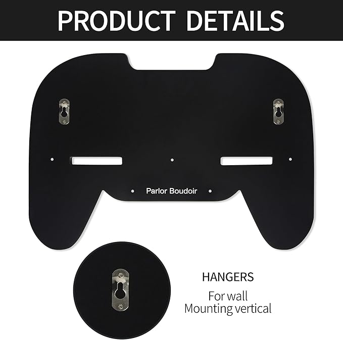 Game Room Decor Gaming Floating Shelf for Wall - Retro Controller Shaped Wooden Display Rack with Hooks for Controllers and Headphones, Black, Gaming Room Organizer for Boys and Teens