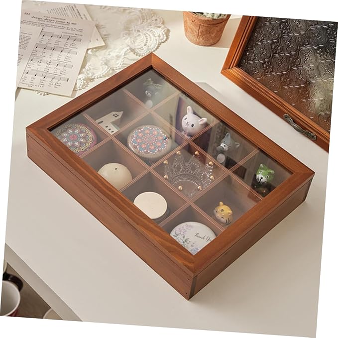 Rustic Charm Wooden Storage Box Compartment Jewelry Holder Decorative Makeup Organizers and Storage
