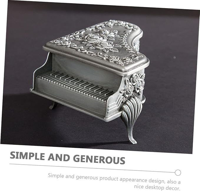 Uonlytech Vintage Zinc Alloy Jewelry Box Large Decorative Storage Case with Engraved Rose Design Retro Style Trinket Organizer for Rings Earrings Necklaces Metal Makeup Box Gift for Women