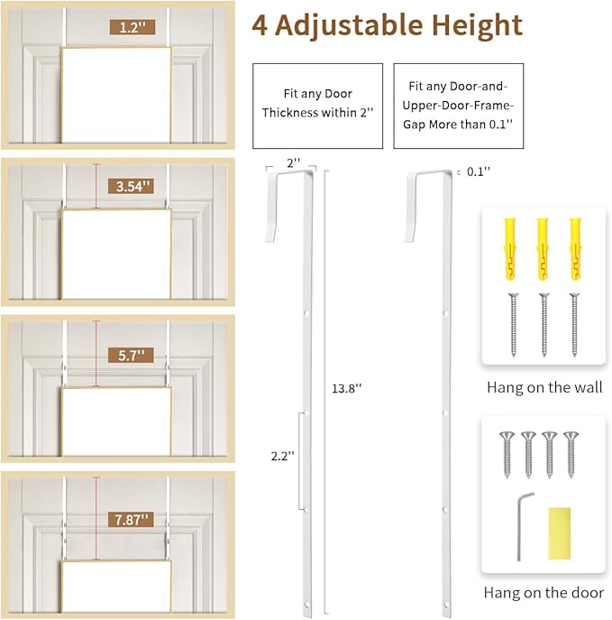 Door Mirror, Over The Door Full Length Mirror, 50"x16" Hanging Mirrors for Bedroom, Living Room, Entryway, Dorm, Gold