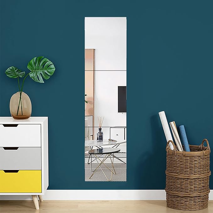 3PCS Mirrors Tiles 18" L x 12" W Gym Mirrors Wall Mounted Mirror Bendable Acrylic Frameless Full Length Mirror Tiles for Home Gym Bedroom Door & Bathroom