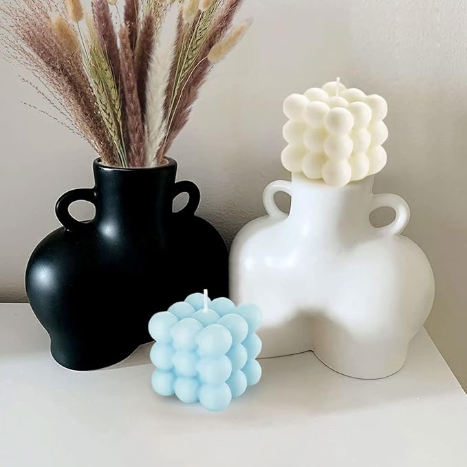 Valentine's Bubble Candles for Women, Floating Shelves Cube Shaped Scented Candles Square Candle Cool for Home Office Trendy Room Shelf Decor Aesthetic Bubble Candles Set (4 Pack)