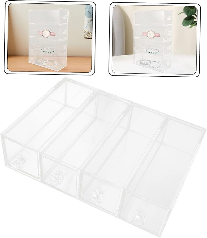 Holibanna Style Jewelry Storage Case Transparent Makeup Organizer Capacity Practical Jewelry Holder for Earrings and Accessories for Bedroom and Vanity Use