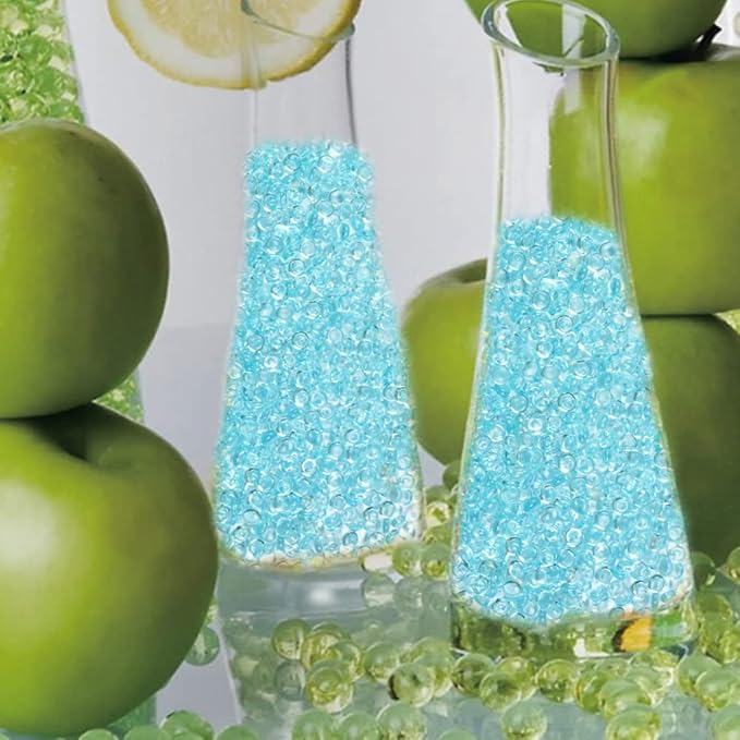 HappyFiller 4400 PCS Tiny Lake Blue Flat Marbles Mini Acrylic Gems Slime Beads Fake Gemstones 7mm for Glass Vase Filler Makeup Brush Organizer Candle Holder,Wedding Centerpieces Party Confetti