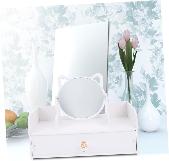 Ipetboom Makeup Mirror Storage Case Vanity Mirror Organize Cosmetics Countertop